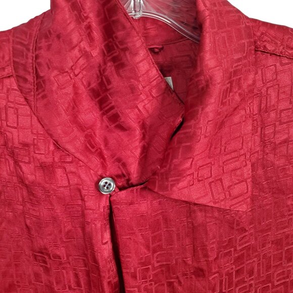 Alfani Mens Size M Shirt Pajama Top 100% Silk Button Down Geometric Textured - Picture 5 of 10